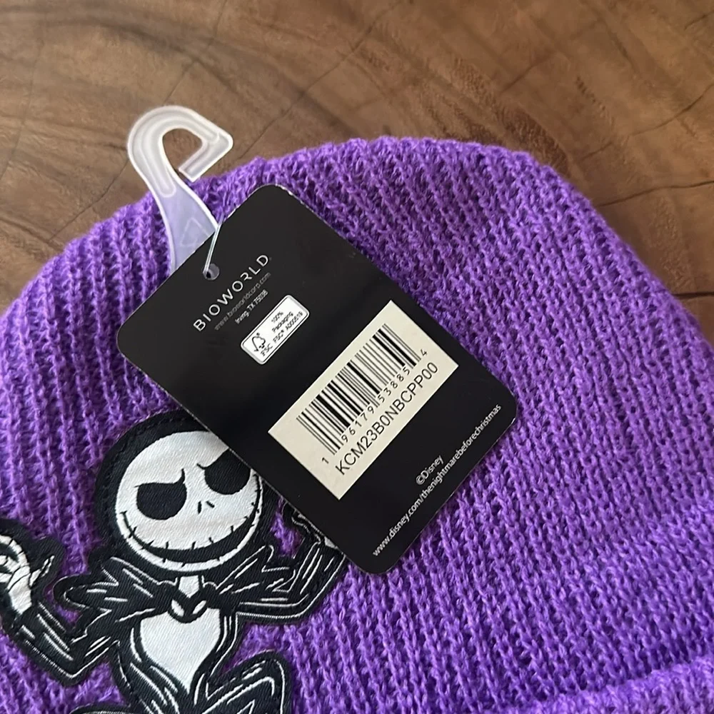 Bioworld Nightmare Before Christmas Jack Skellington Pumpkin King Purple Beanie